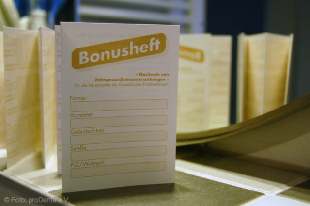 bonusheft von prodente ev für die information mundgesundheit