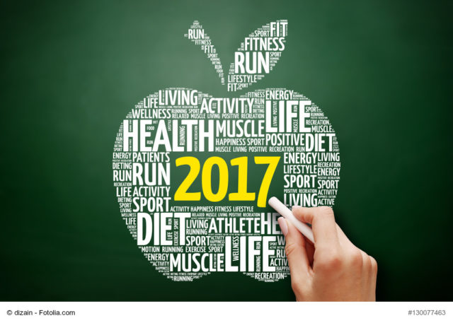 ziele 2017 und ein apfel